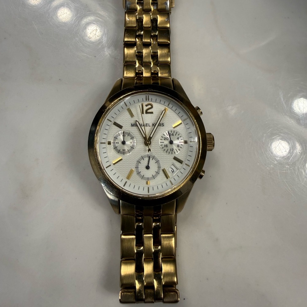 Michael Kors Gold and White Women’s Watch